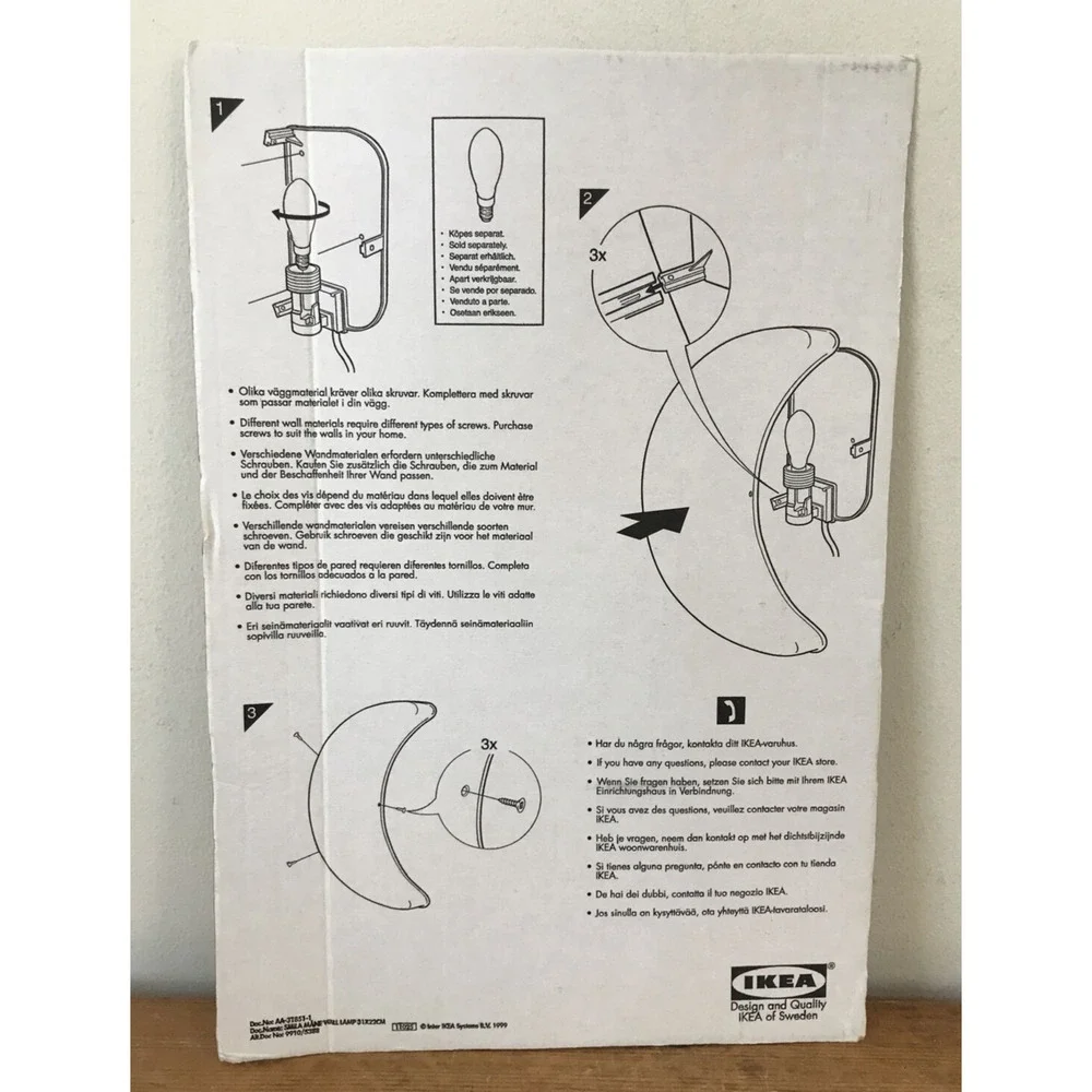 IKEA Smila Crescent Moon Mane Yellow Kids Room Wall Night Light